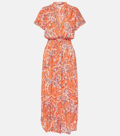 Платье becky с принтом Poupette St Barth, оранжевый