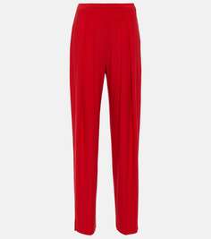 Зауженные брюки со складками и низкой посадкой Norma Kamali, красный