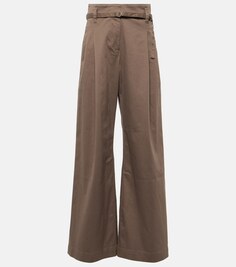 Широкие брюки из твила raver с высокой посадкой Proenza Schouler, коричневый