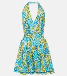 Платье beth с цветочным принтом Poupette St Barth, синий