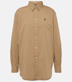 Хлопчатобумажную рубашку Polo Ralph Lauren, бежевый
