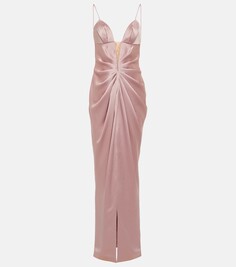 Атласное платье с драпировкой Rasario, розовый