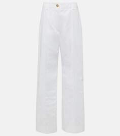 Широкие брюки из хлопка с высокой посадкой Patou, белый