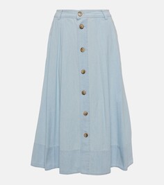 Джинсовая юбка миди а-силуэта Polo Ralph Lauren, синий