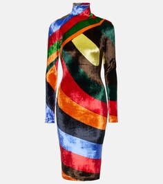 Бархатное мини-платье iride с принтом Pucci, мультиколор