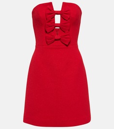 Мини-платье с открытыми плечами и бантом Rebecca Vallance, красный