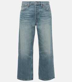 Свободные укороченные прямые джинсы со средней посадкой Re/Done, синий