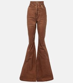 Расклешенные джинсы с высокой посадкой Rick Owens, коричневый