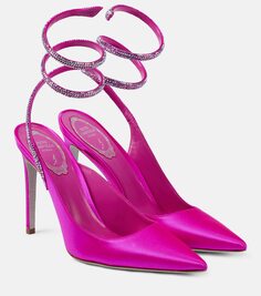 Атласные туфли cleo с декором Rene Caovilla, розовый