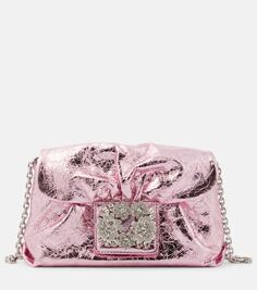 Клатч из микрокожи drapé Roger Vivier, розовый