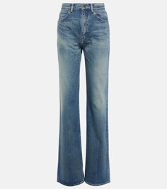 Расклешенные джинсы с высокой посадкой Saint Laurent, синий