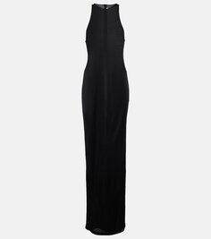 Платье макси из джерси Saint Laurent, черный