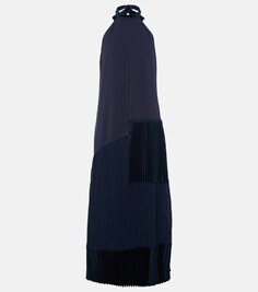 Плиссированное платье миди noah из крепа Simkhai, синий