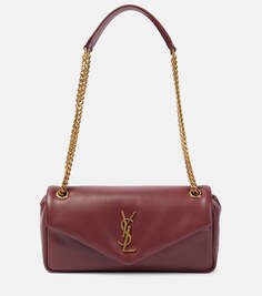 Кожаная сумка через плечо calypso среднего размера Saint Laurent, красный