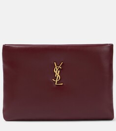 Calypso маленькая кожаная сумка Saint Laurent, красный