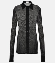 Рубашка из крепового джерси Saint Laurent, черный