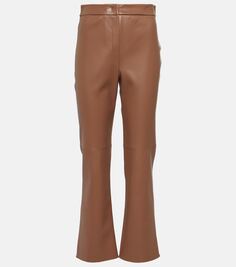 Великолепные расклешенные брюки из искусственной кожи &apos;S Max Mara, коричневый