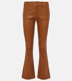 Кожаные расклешенные брюки dean 22 Stouls, коричневый