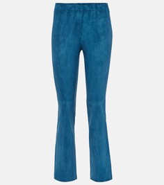 Замшевые расклешенные брюки jp twenty Stouls, синий