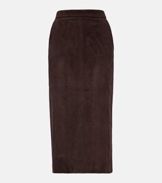 Замшевая юбка миди taylor Stouls, коричневый