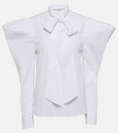 Хлопковая рубашка с пышными рукавами Stella Mccartney, белый