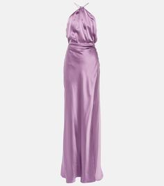 Асимметричное шелковое платье The Sei, фиолетовый