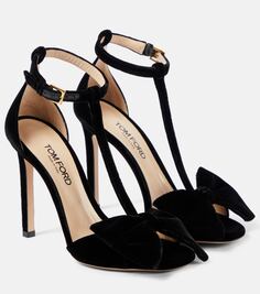 Бархатные сандалии brigitte Tom Ford, черный