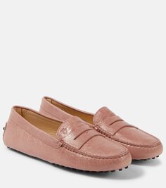 Замшевые мокасины gommino Tod&apos;S, фиолетовый Tod’S