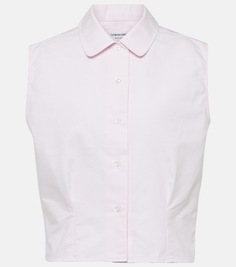 Хлопковая рубашка без рукавов Thom Browne, розовый