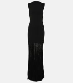 Плиссированное трикотажное платье макси Toteme, черный TotÊme