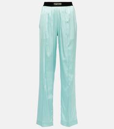 Пижамные брюки из шелкового атласа Tom Ford, фиолетовый