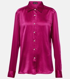 Рубашка из шелкового атласа Tom Ford, розовый