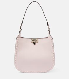 Кожаная сумка через плечо rockstud с заклепками Valentino Garavani, розовый
