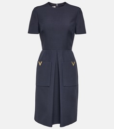 Мини-платье vgold crêpe couture Valentino, синий