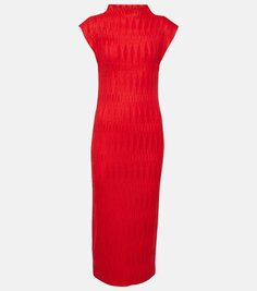 Атласное платье миди gramercy со складками Veronica Beard, красный