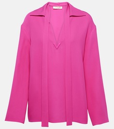 Блузка vgold с завязками на воротнике Valentino, розовый