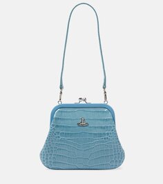 Украшенная кожаная сумка-тоут Vivienne Westwood, синий