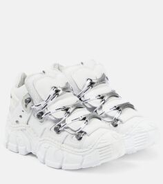 Кожаные кроссовки на платформе из коллаборации с new rock Vetements, белый