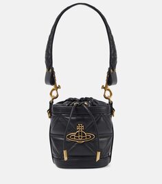 Маленькая кожаная сумка-ведро kitty Vivienne Westwood, черный