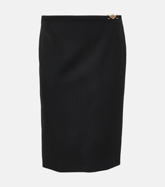 Шерстяная юбка миди medusa &apos;95 Versace, черный
