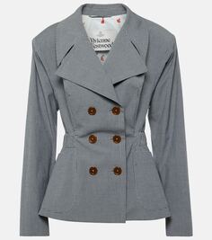 Куртка из хлопка в мелкую клетку Vivienne Westwood, синий