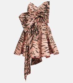 Шелковое мини-платье matchmaker с бантом Zimmermann, розовый