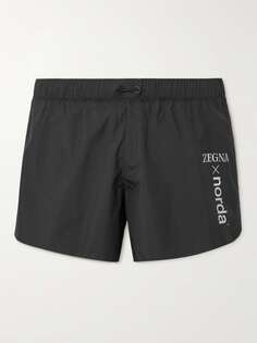 Прямые шорты из рипстопа norda с логотипом ZEGNA, черный