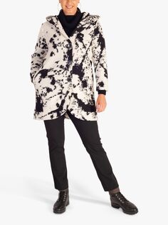 Пальто из смесовой шерсти с абстрактным монохромным узором chesca, белый черный