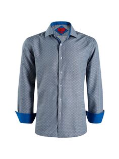 Рубашка приталенного кроя с геометрическим принтом Elie Balleh, синий