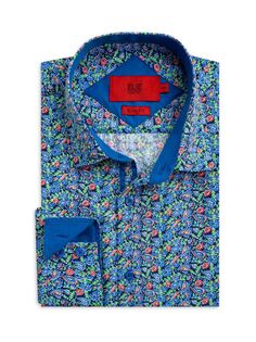 Рубашка приталенного кроя с принтом пейсли Elie Balleh, синий