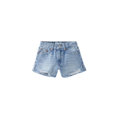 Шорты-бермуды Zara Kids Mom Fit Ripped Bermuda, синий