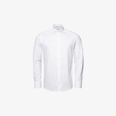 Рубашка делового кроя из эластичного хлопка Eton, белый