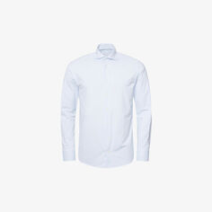 Рубашка делового кроя из эластичного хлопка Eton, синий