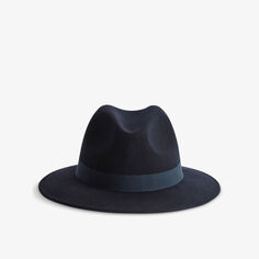 Шерстяная шляпа-федора Ashbourne Reiss, темно-синий